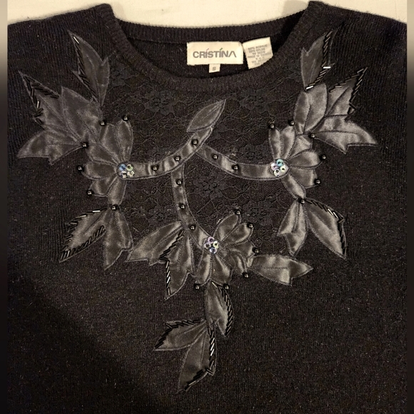 Vintage Cristina Black Sweater Size S - Picture 9 of 10